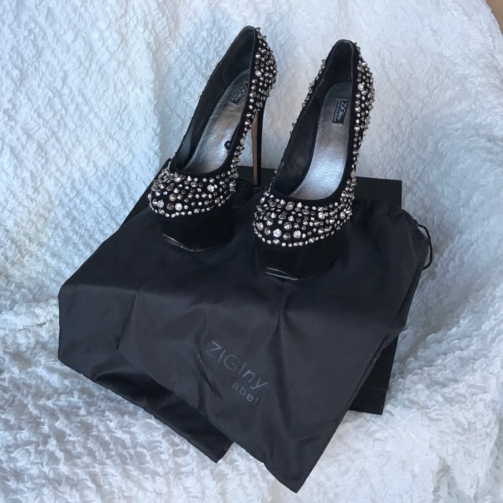 Zigi NY Rhinestone & Stud Platform Heel Size 8